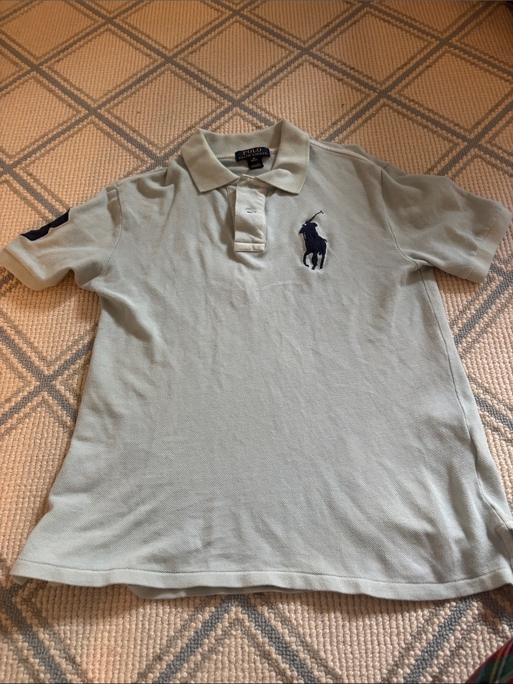 EUC Polo by Ralph Lauren Mint Green Polo with Navy Pony Sz Boys 10-12